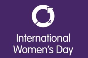 InternationalWomensDay portrait purpleonwhite