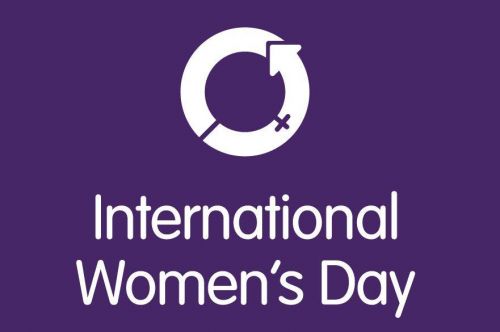 InternationalWomensDay portrait purpleonwhite